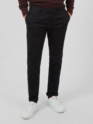 Calças Ben Sherman Signature Skinny Stretch Chino Pretas | RGQW26971