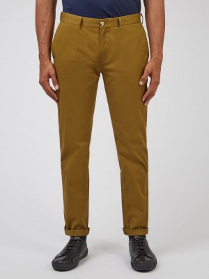 Calças Ben Sherman Signature Slim Stretch Chino Marrom | DBSA90456