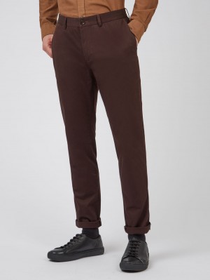 Calças Ben Sherman Signature Slim Stretch Chino Vermelhas | HGON73514