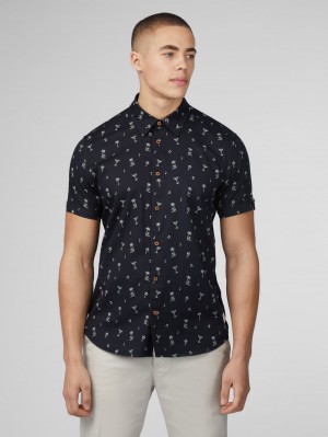 Camisas Ben Sherman Scattered Pretas | FUKP62478