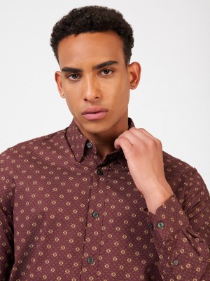 Camisas Ben Sherman Signature Geo Marrom | DKTC68541