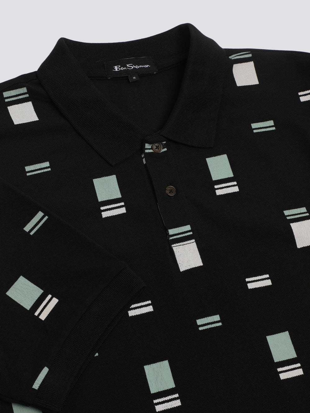 Camisa Polo Ben Sherman B by Ben Sherman Scatter Chequerboard Mod Stripe Pretas | YKSZ14820