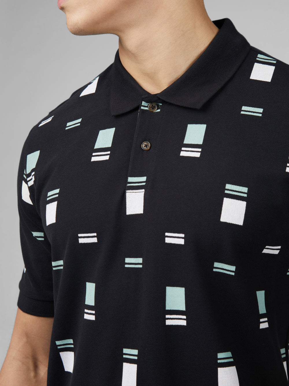 Camisa Polo Ben Sherman B by Ben Sherman Scatter Chequerboard Mod Stripe Pretas | YKSZ14820