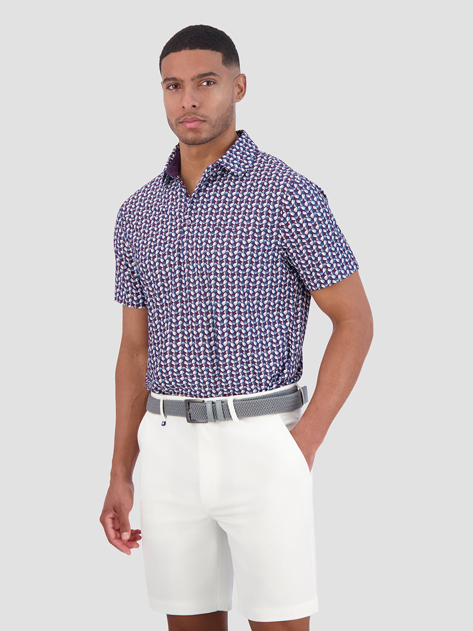 Camisa Polo Ben Sherman Bauhaus Geo Tech Jersey Sports Fit Roxo | AGVZ34157