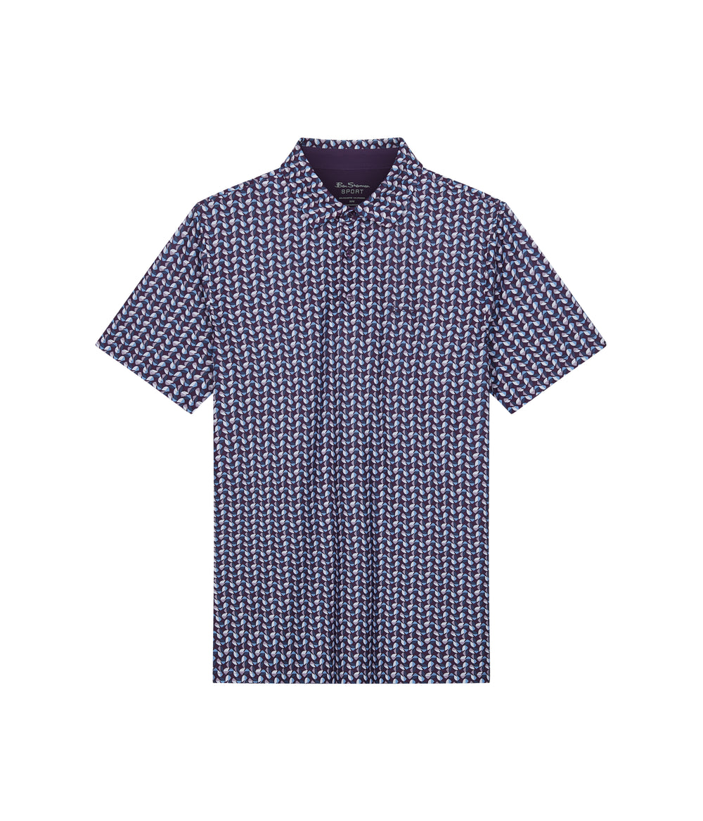 Camisa Polo Ben Sherman Bauhaus Geo Tech Jersey Sports Fit Roxo | AGVZ34157