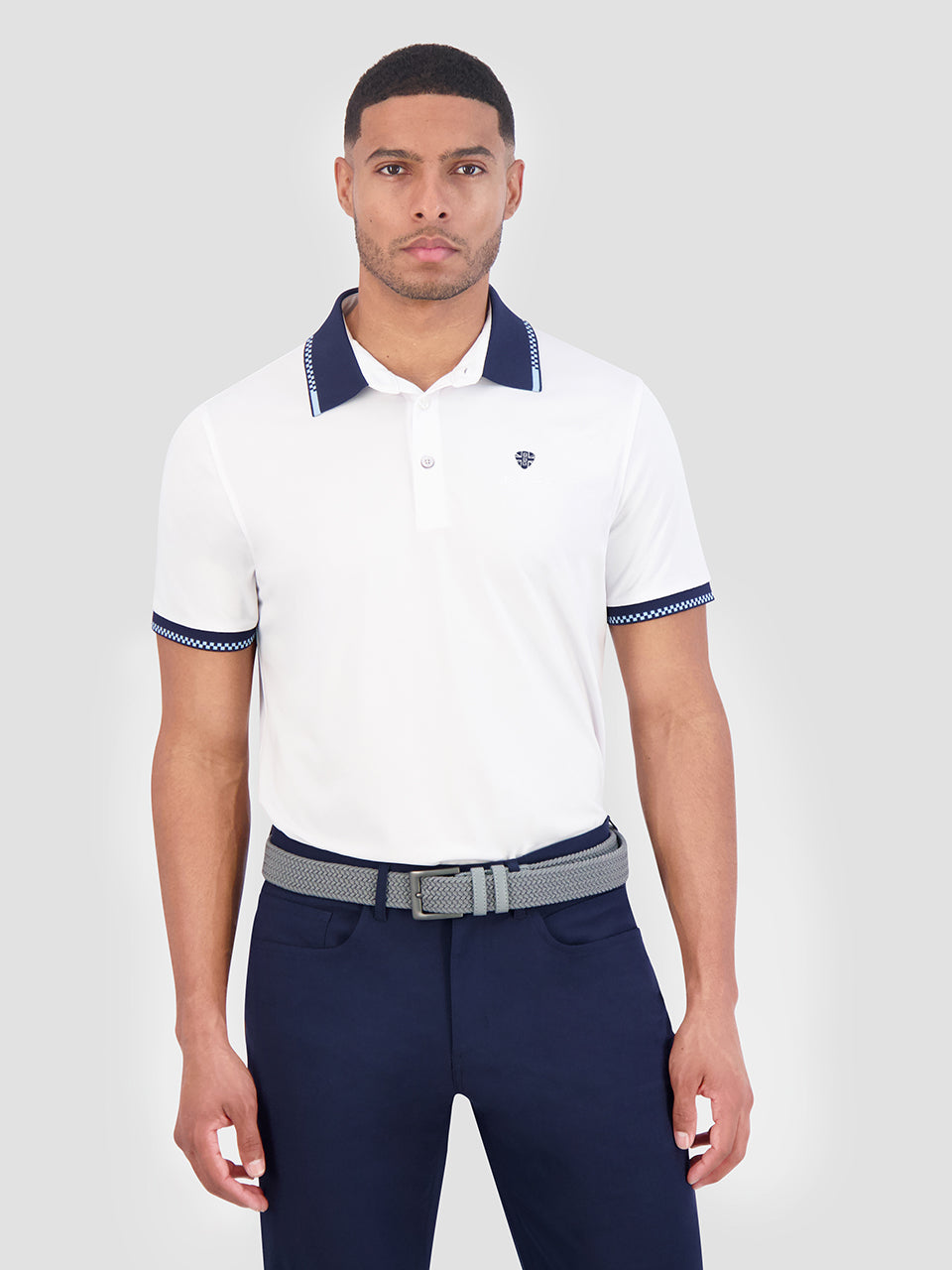 Camisa Polo Ben Sherman Checker Rib Air Pique Sports Fit Branco | UXNK26095