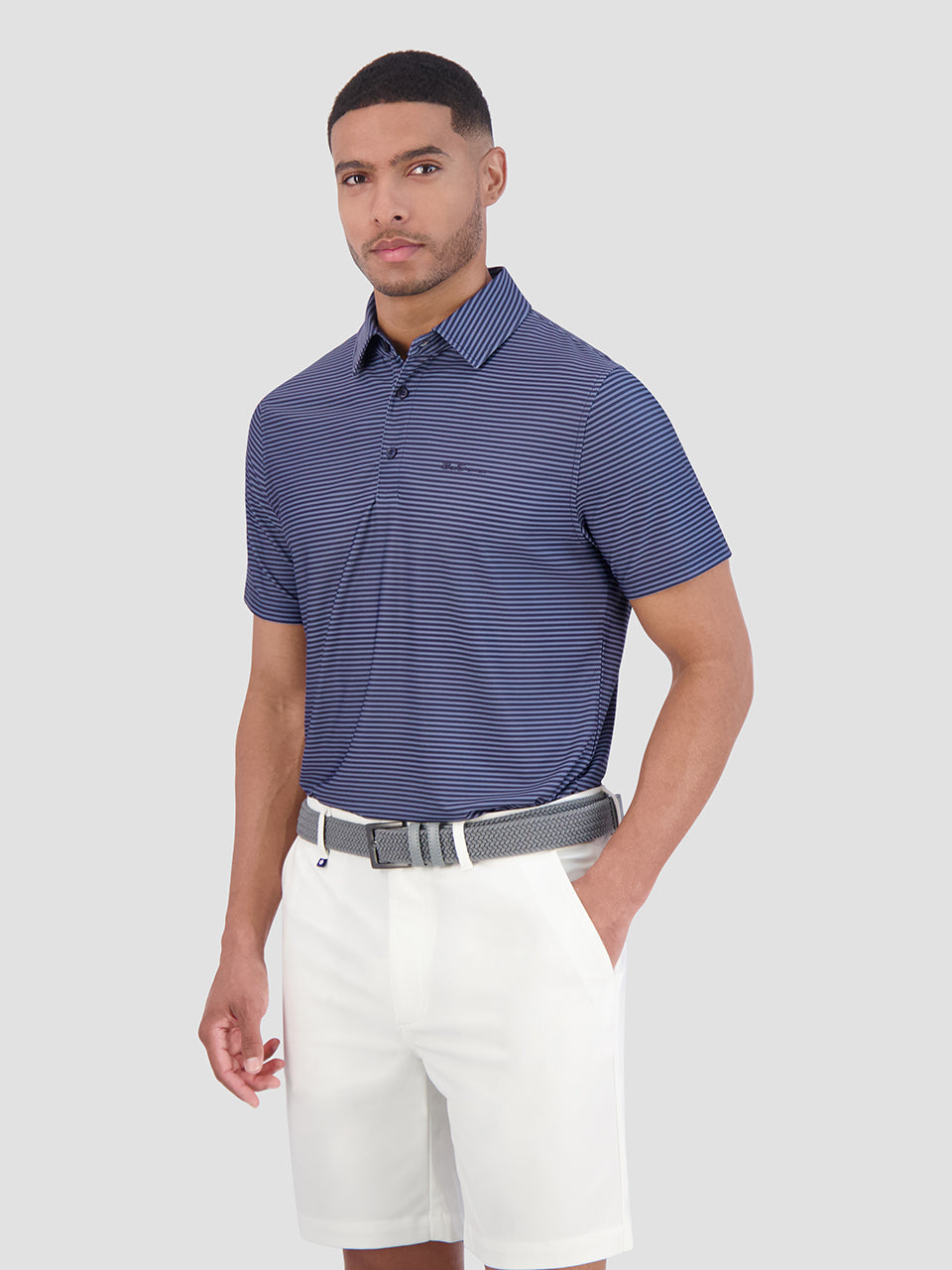 Camisa Polo Ben Sherman Mini Stripes Tech Jersey Sports Fit Azul Marinho | EIZP32496