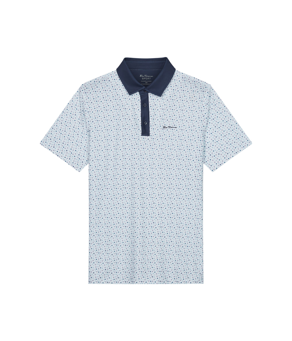 Camisa Polo Ben Sherman Polka Dots Tech Jersey Sports Fit Branco | YXDP25781