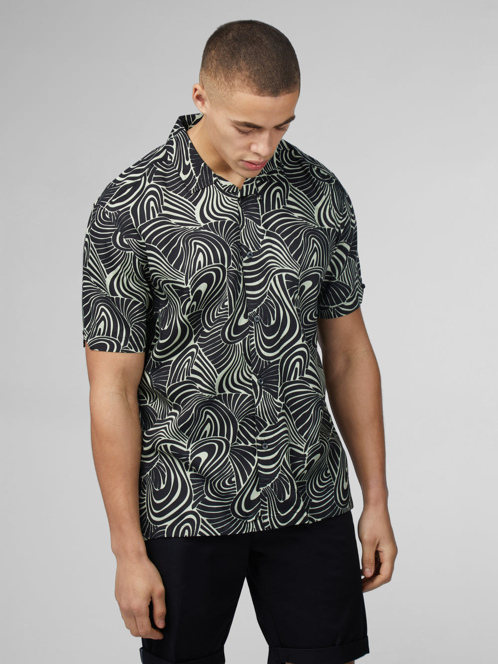 Camisas Ben Sherman B by Ben Sherman Psychedelic Swirl Print Menta | LMZQ51207