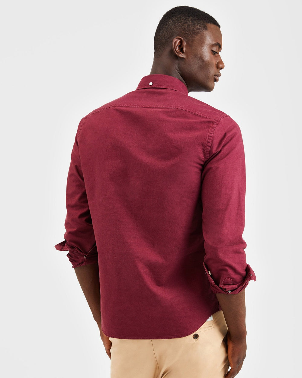 Camisas Ben Sherman Beatnik Oxford Garment Dye Bordeaux | MYFQ13278