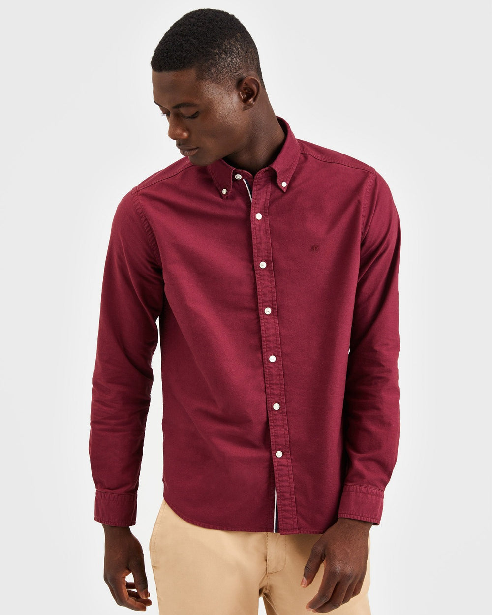 Camisas Ben Sherman Beatnik Oxford Garment Dye Bordeaux | MYFQ13278