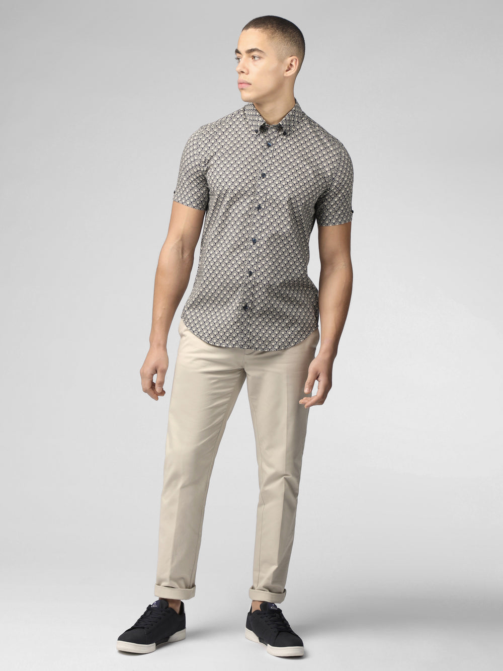 Camisas Ben Sherman Block Geo Cinzentas | SYKO67208