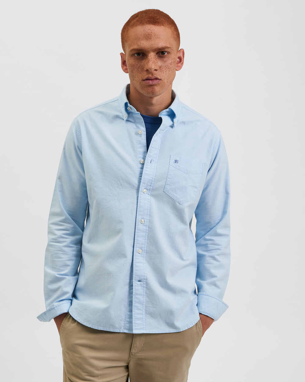 Camisas Ben Sherman Brighton Oxford Organic Azuis | VJFM27140