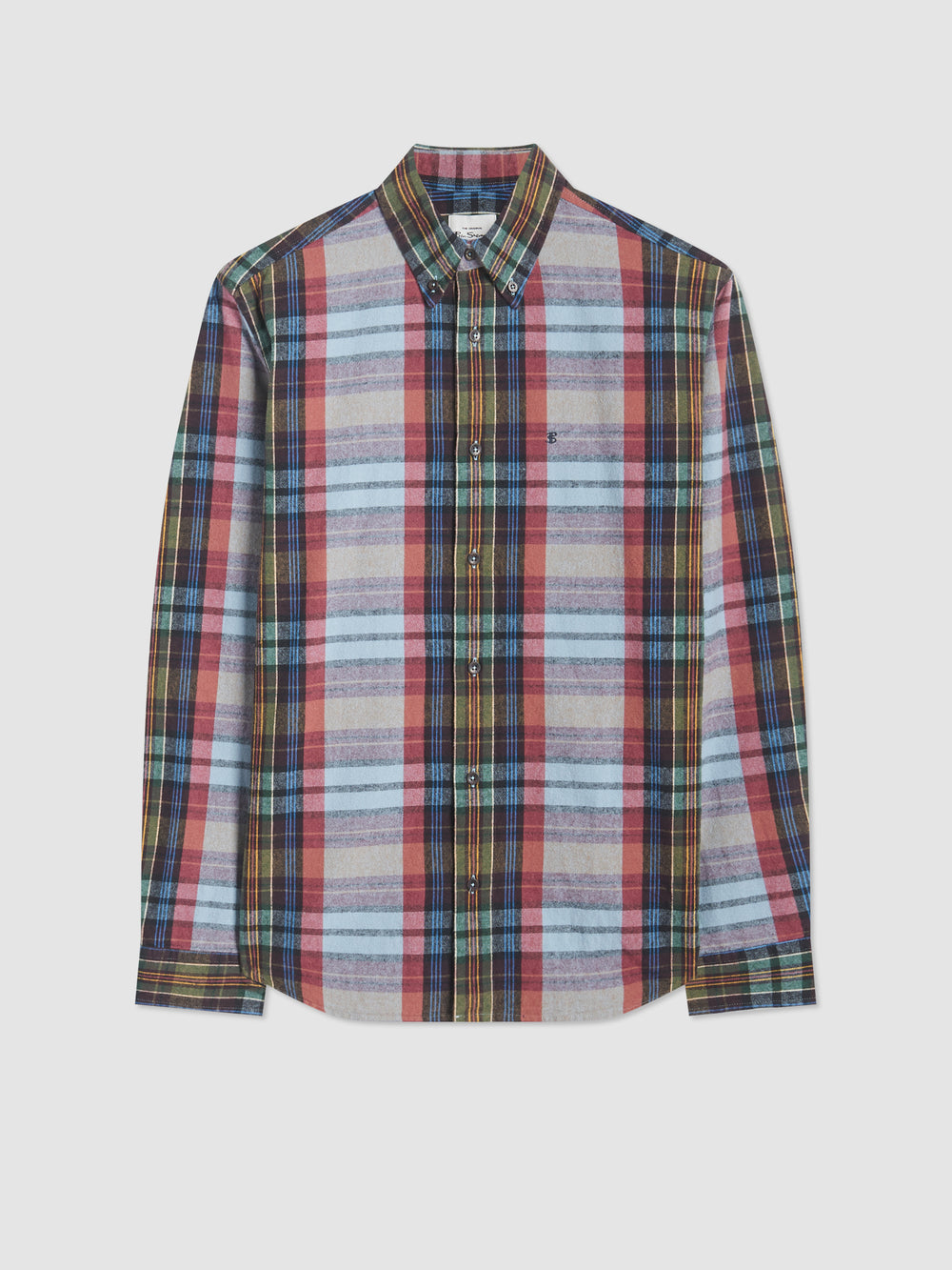 Camisas Ben Sherman Brushed Multicolour Check Oxford Azuis | OSPN05264