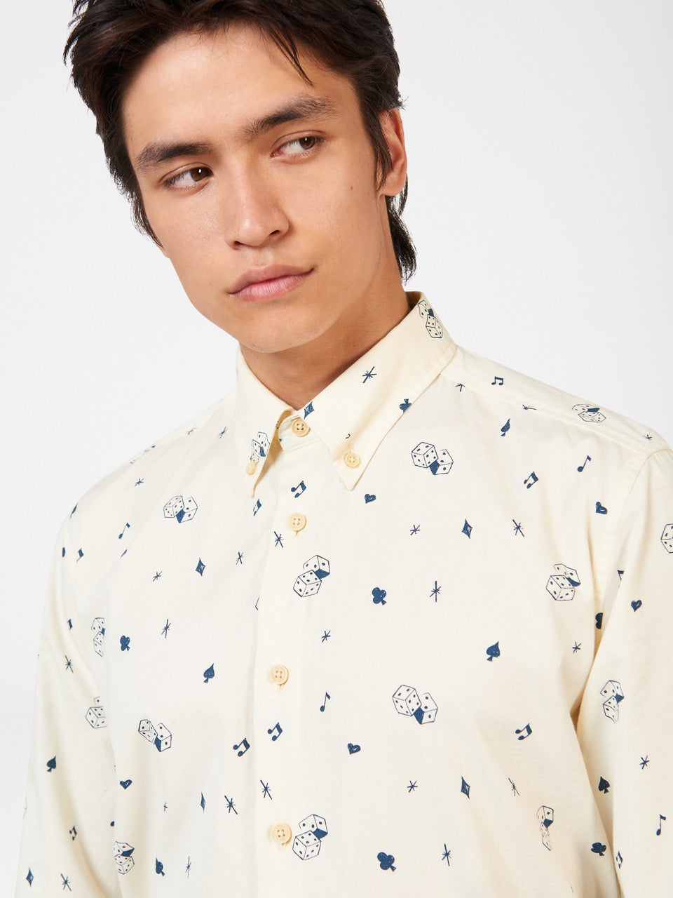 Camisas Ben Sherman Conversational Icon Branco | CALI50428