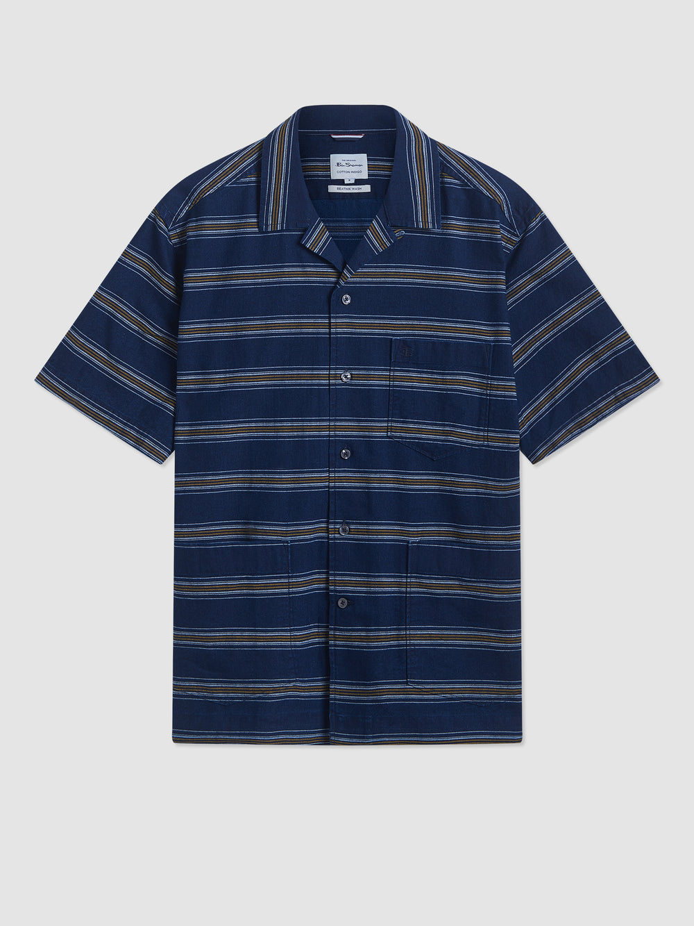 Camisas Ben Sherman Dalston Blues Lightweight Stripe Azul Anil | VNTR31025