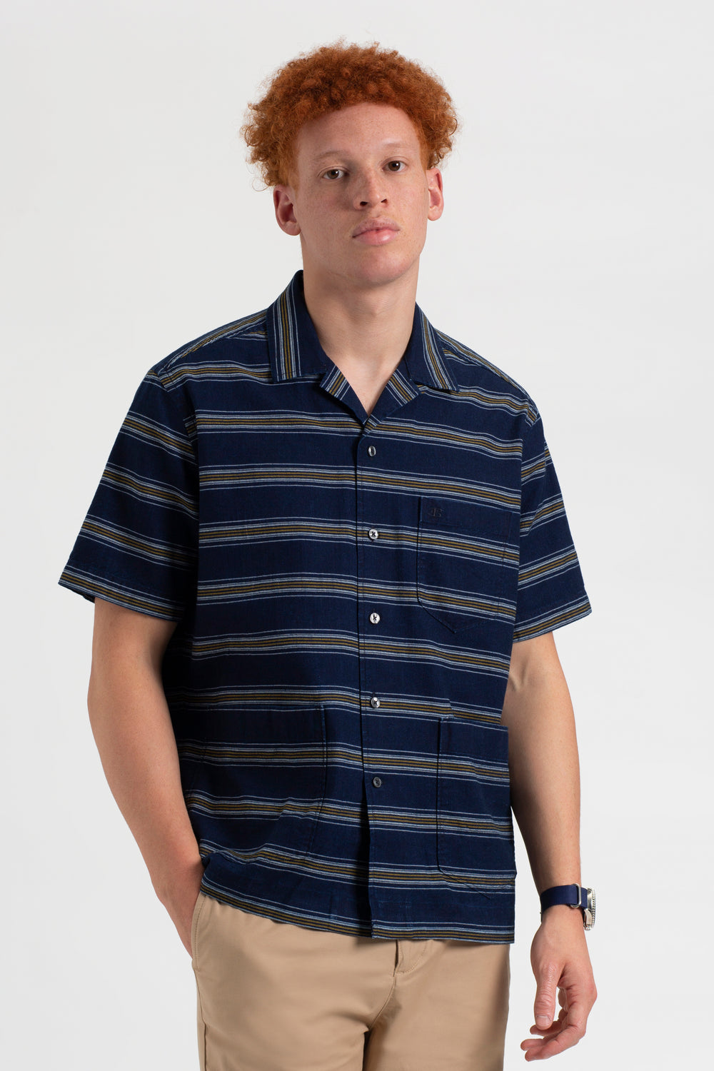 Camisas Ben Sherman Dalston Blues Lightweight Stripe Azul Anil | VNTR31025