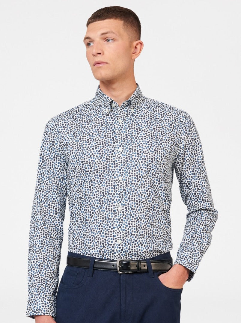 Camisas Ben Sherman Ditsy Floral Print Long Sleeve Branco | AYFC30542