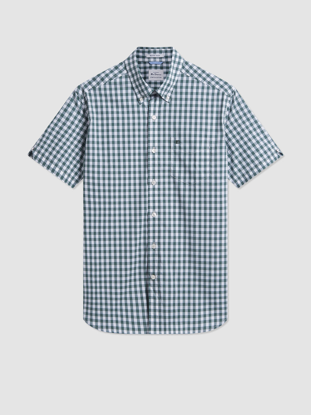 Camisas Ben Sherman House Poplin Gingham Verde Oliva | KAGY47059