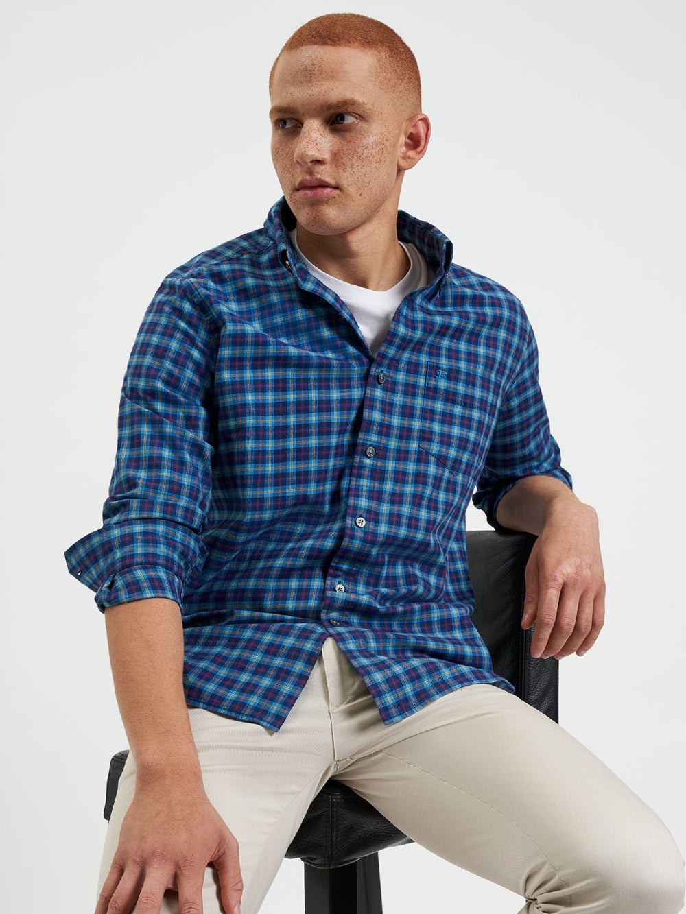 Camisas Ben Sherman House Tartan Twill Azul Marinho | UTOZ85123