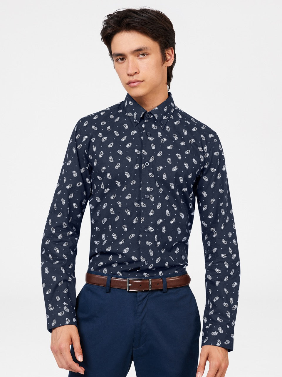 Camisas Ben Sherman Micro Paisley Azul Marinho | CBNA62750