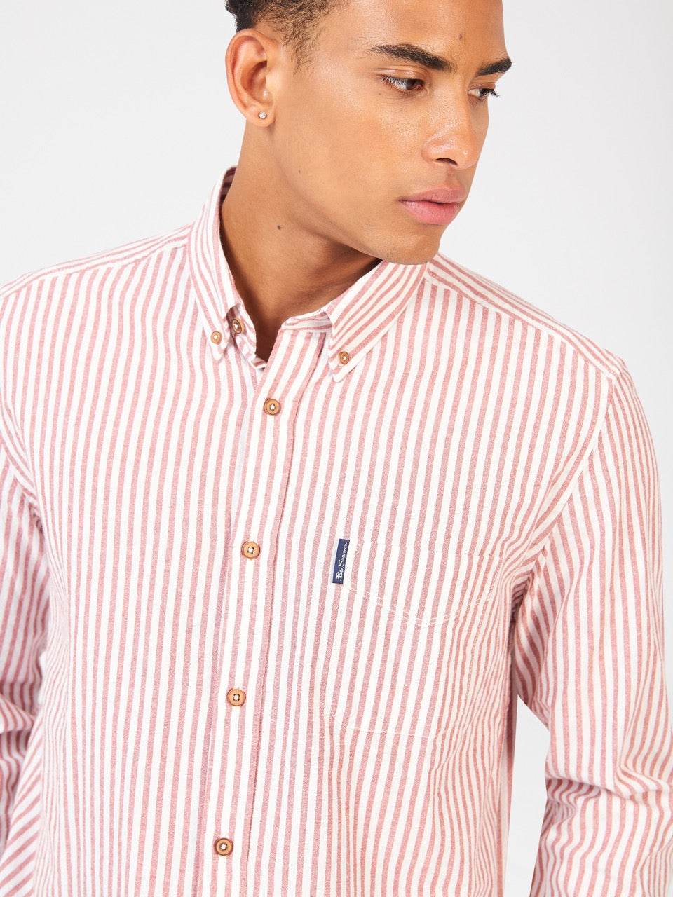 Camisas Ben Sherman Recycled Cotton Oxford Stripe Laranja | KNGP48906