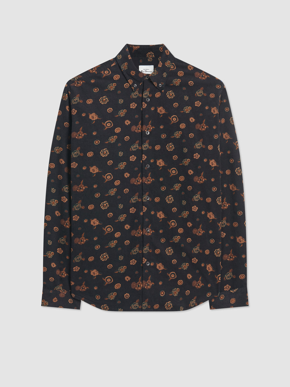 Camisas Ben Sherman Retro Floral Print Corduroy Pretas | KSBF28476