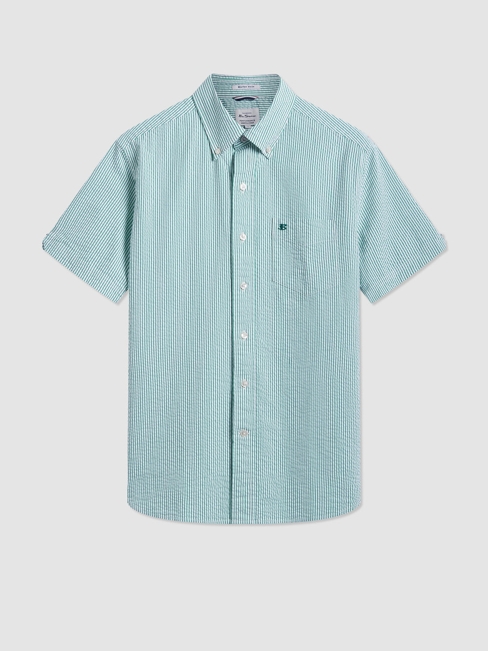 Camisas Ben Sherman Seersucker Bengal Stripe Verdes | MCTS60431