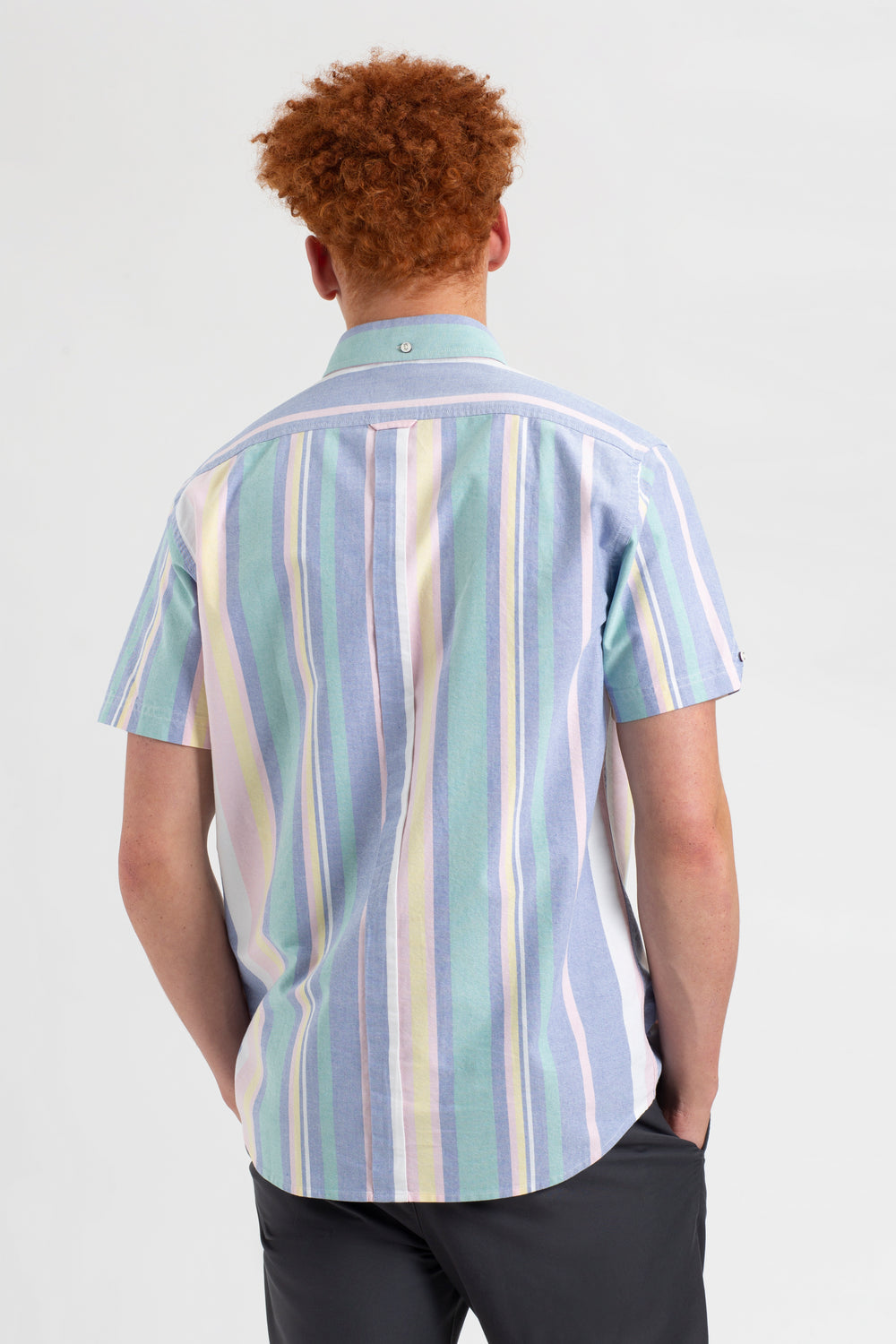 Camisas Ben Sherman Short Sleeve Brighton Oxford Organic Stripe Multicoloridas | USIH78302