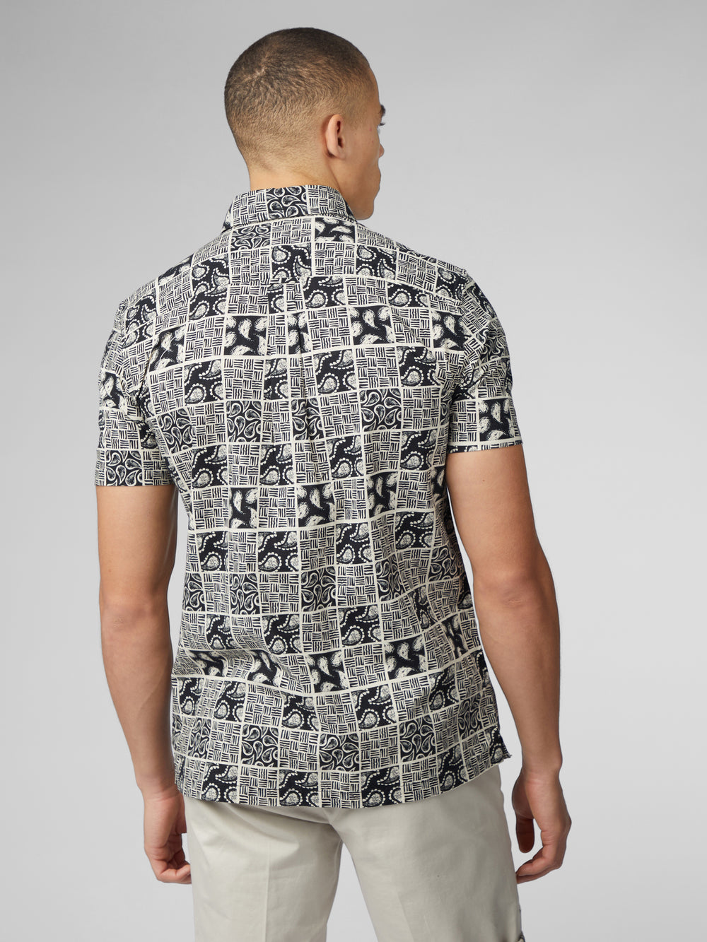 Camisas Ben Sherman Signature Checkerboard Paisley Print Pretas | ESQN32897