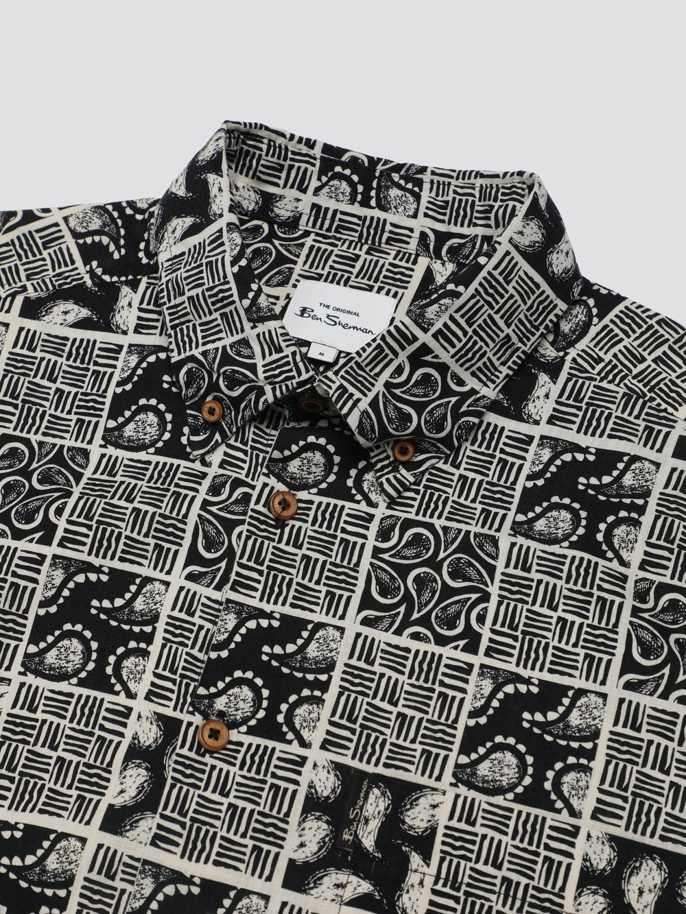 Camisas Ben Sherman Signature Checkerboard Paisley Print Pretas | ESQN32897