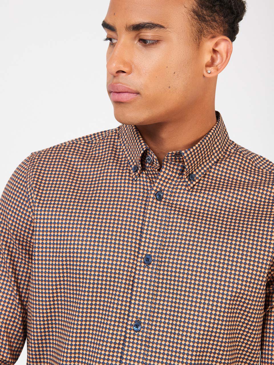 Camisas Ben Sherman Signature Chevron Laranja | TBIF58023