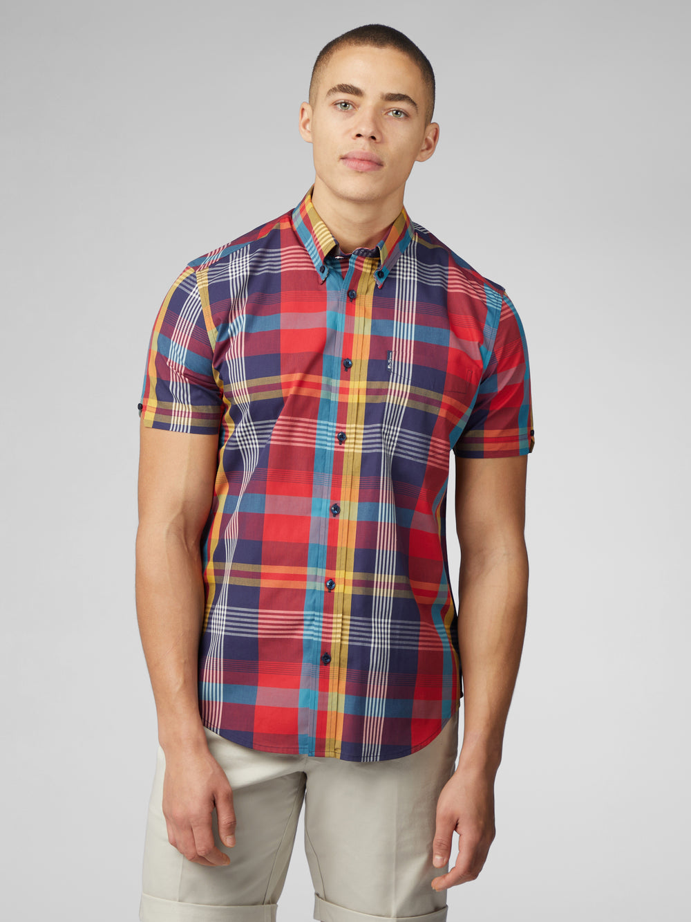 Camisas Ben Sherman Signature Large Madras Check Vermelhas | SAOH39205