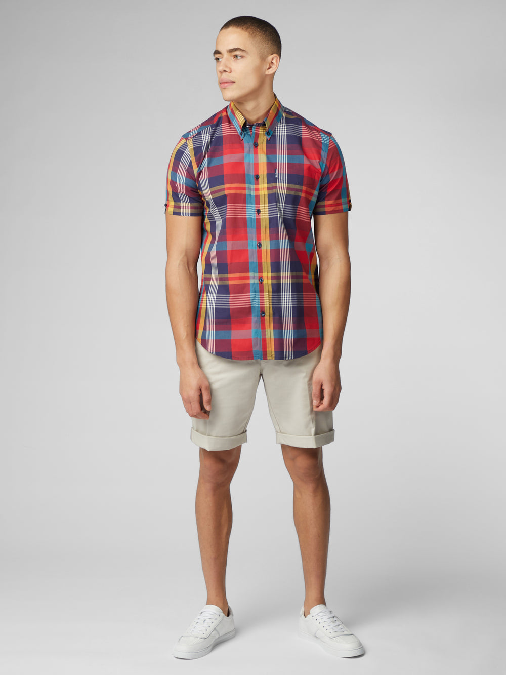 Camisas Ben Sherman Signature Large Madras Check Vermelhas | SAOH39205