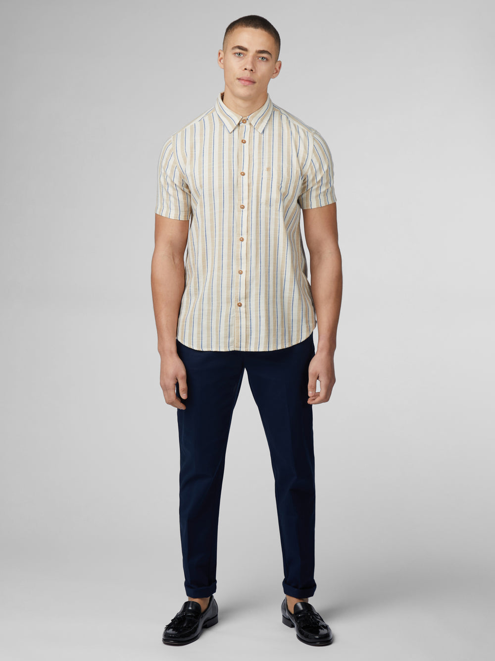 Camisas Ben Sherman Signature Mod Stripe Branco | XQUD69578