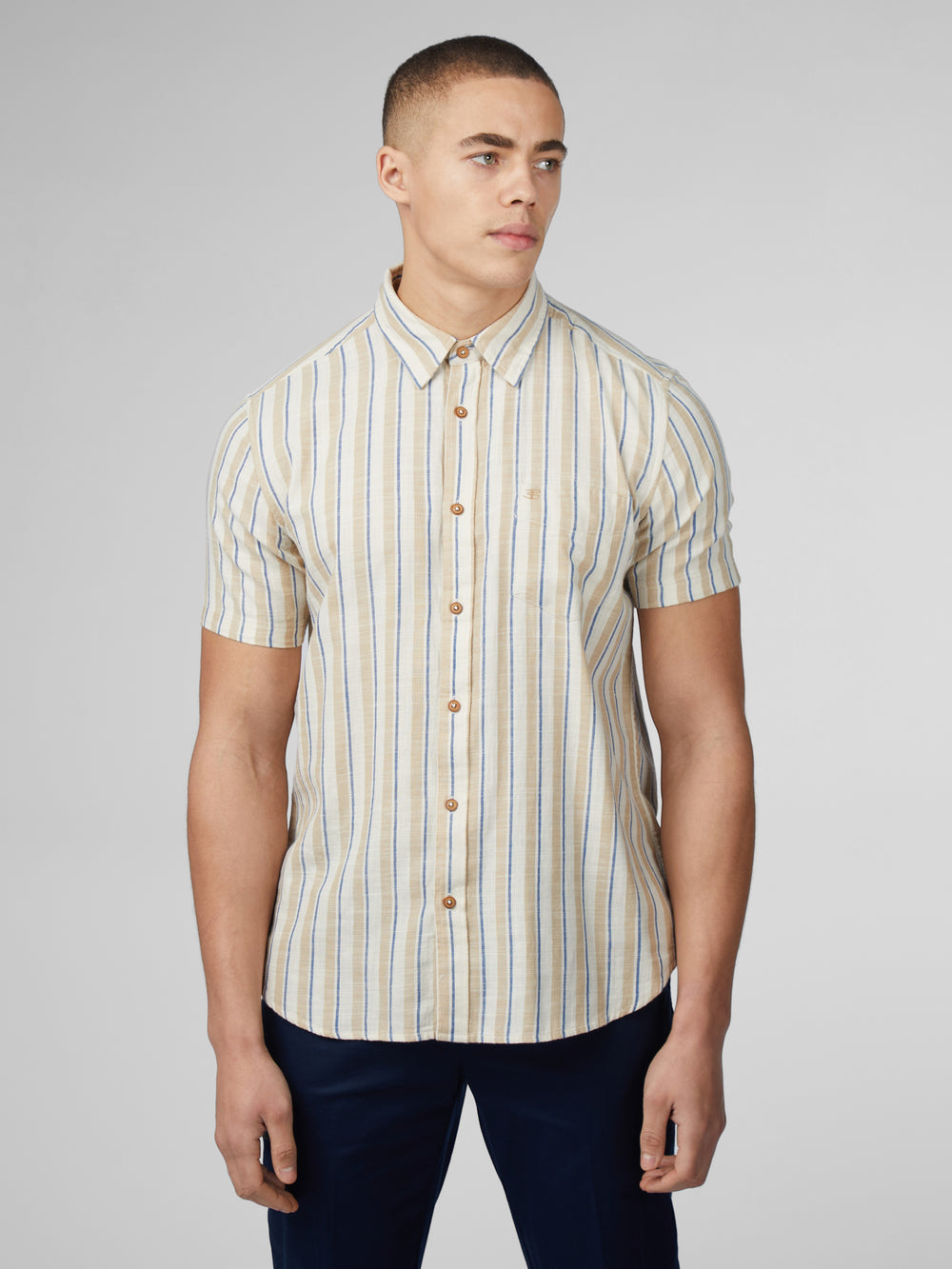 Camisas Ben Sherman Signature Mod Stripe Branco | XQUD69578