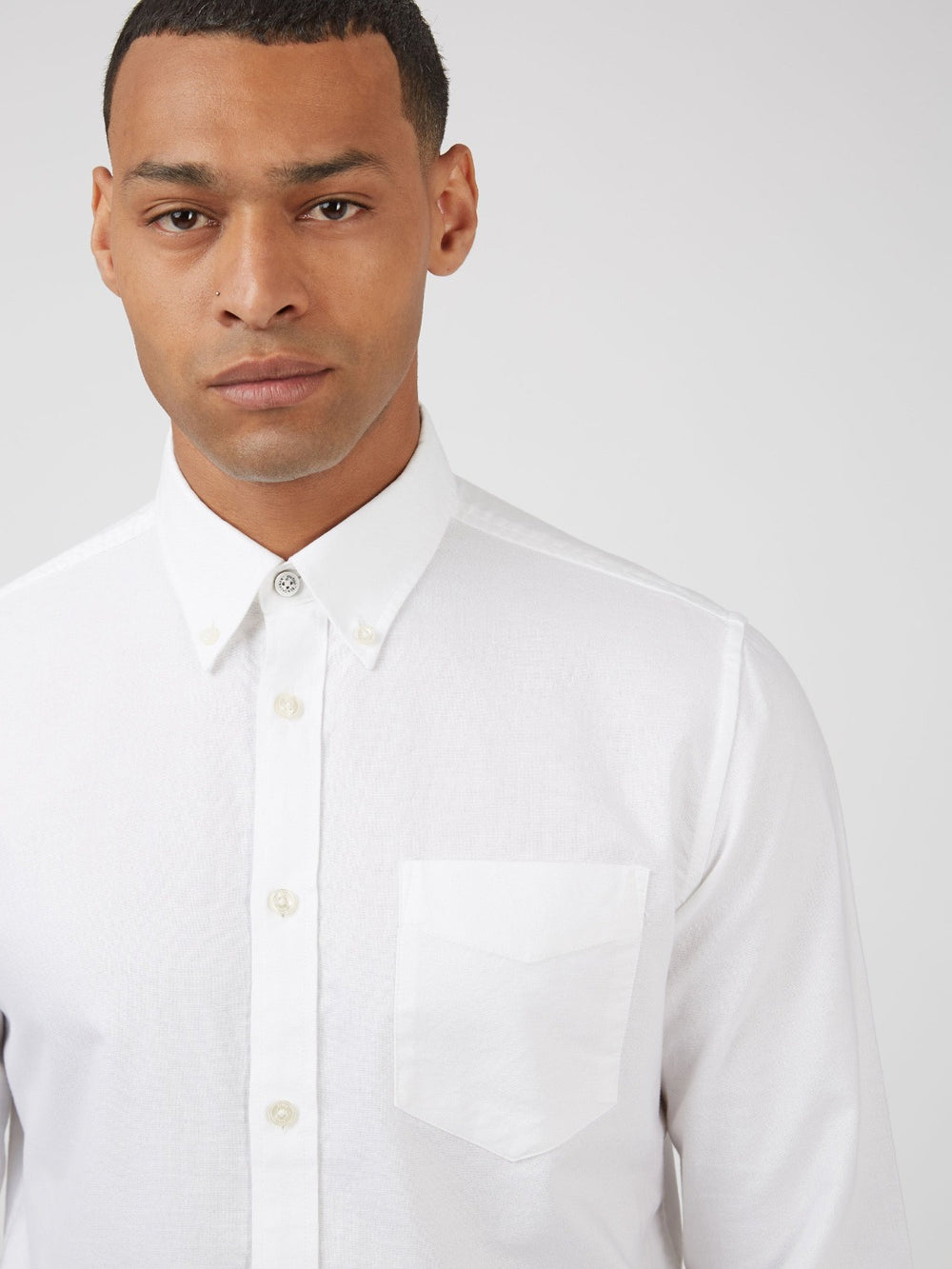 Camisas Ben Sherman Signature Organic Long-Sleeve Oxford Branco | LXJE35720