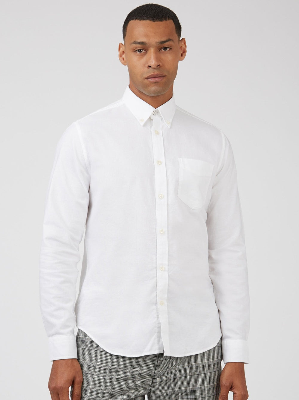 Camisas Ben Sherman Signature Organic Long-Sleeve Oxford Branco | LXJE35720