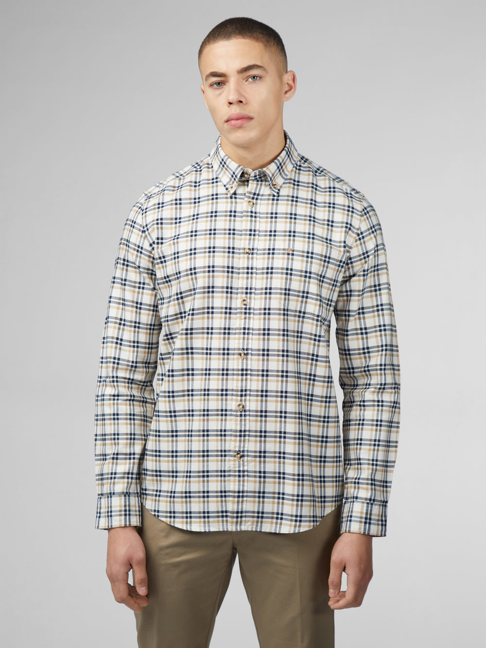 Camisas Ben Sherman Signature Oxford Check Branco | TLCA82375