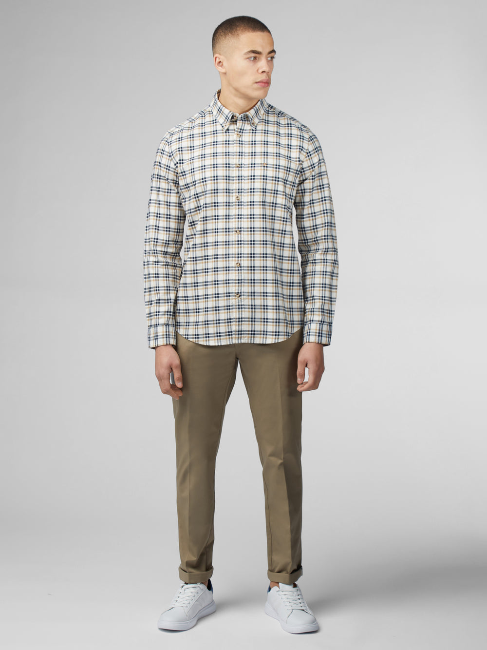 Camisas Ben Sherman Signature Oxford Check Branco | TLCA82375