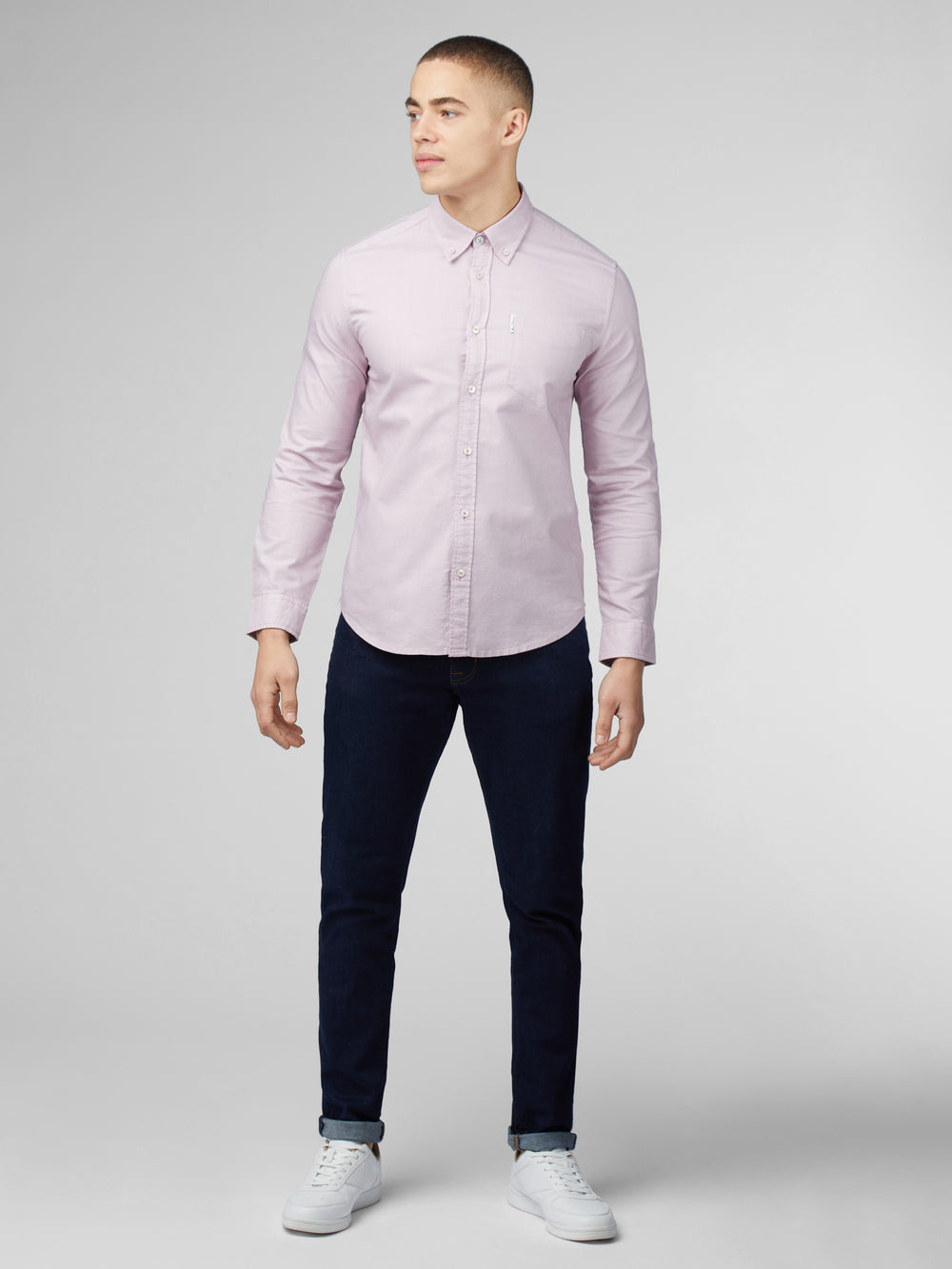 Camisas Ben Sherman Signature Oxford Long Sleeve Roxo | BIHJ56824