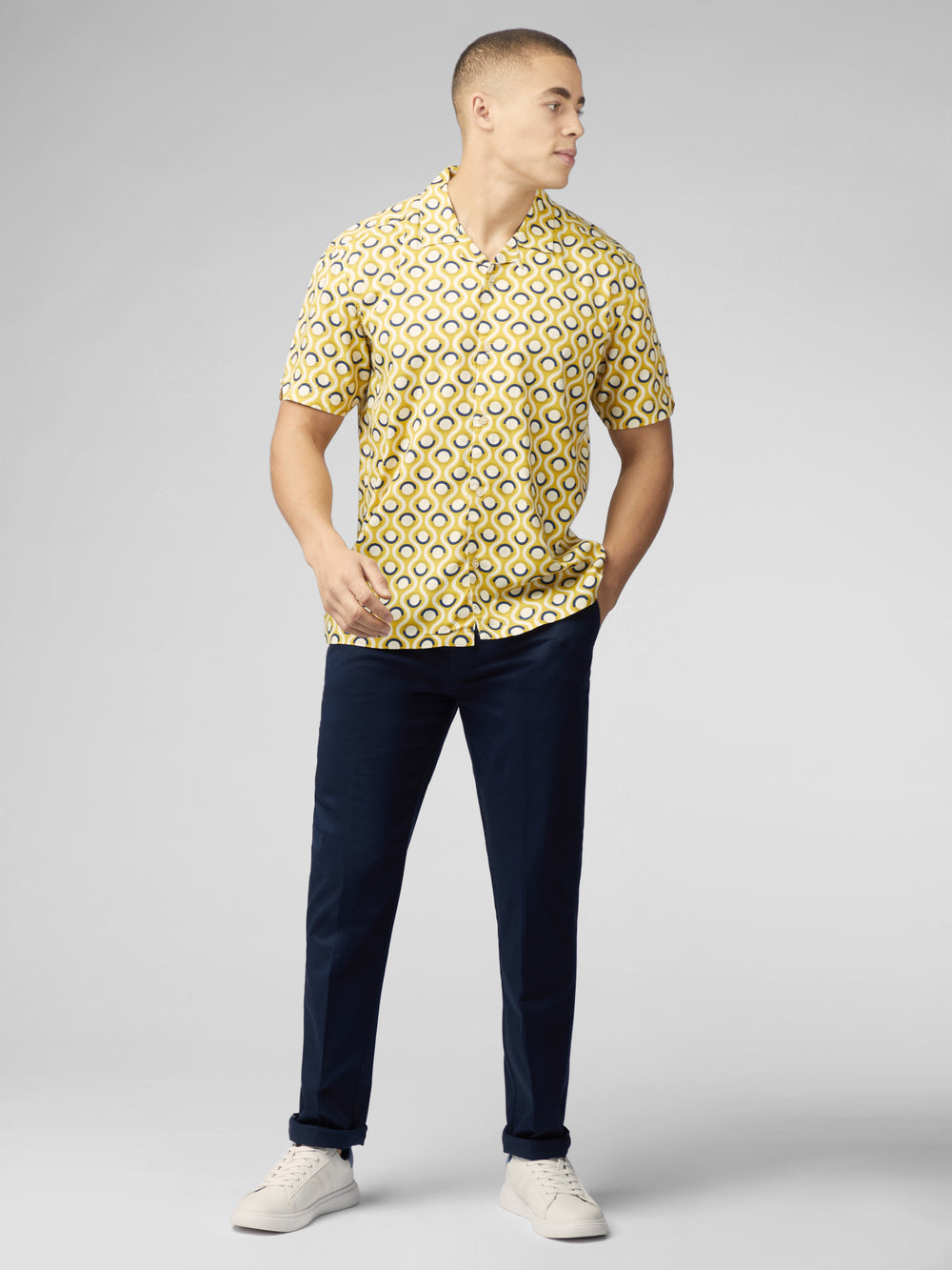 Camisas Ben Sherman Signature Retro Geo Amarelas | LWTJ42837