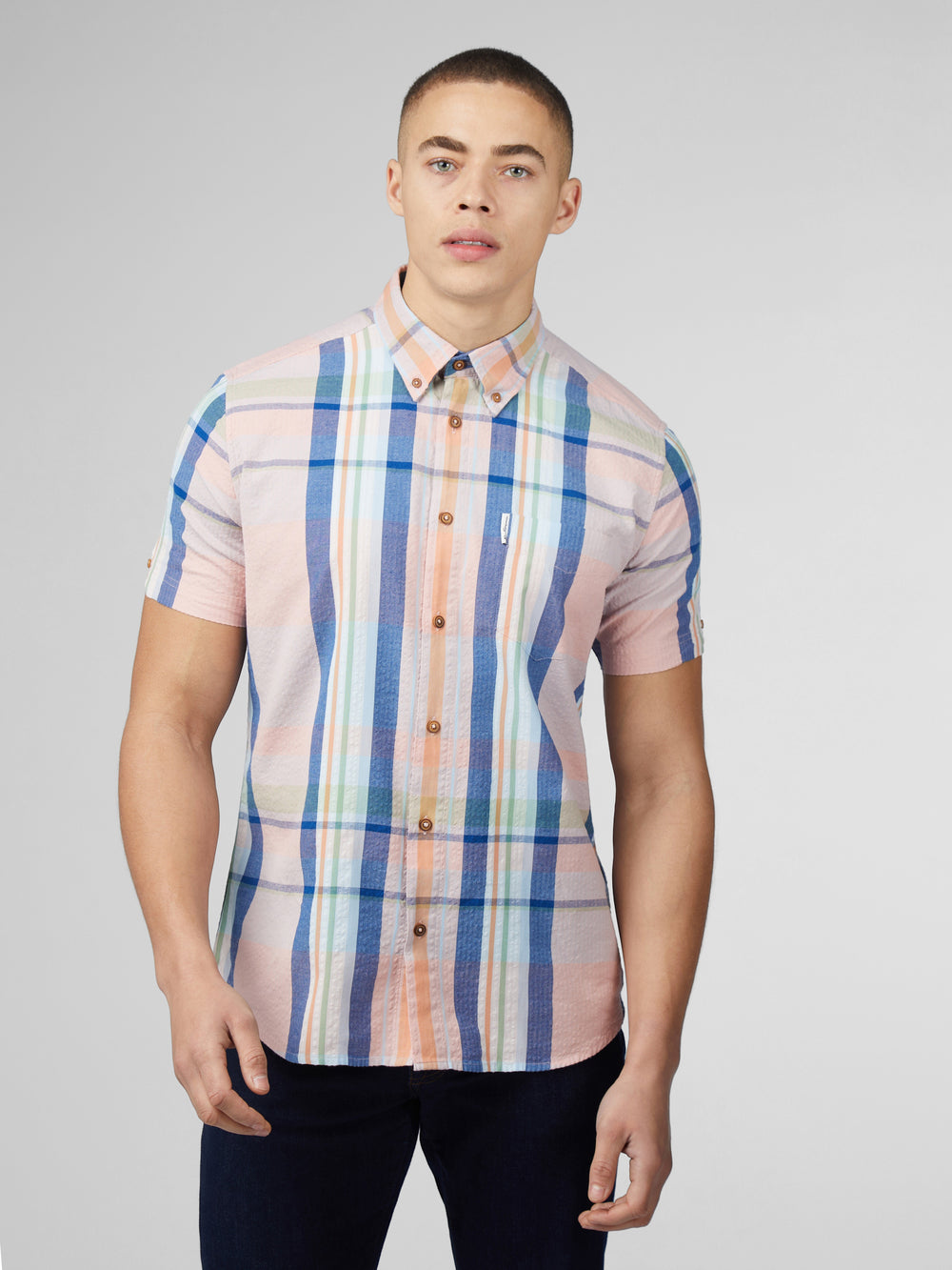 Camisas Ben Sherman Signature Seersucker Check Rosa | IZJH76230