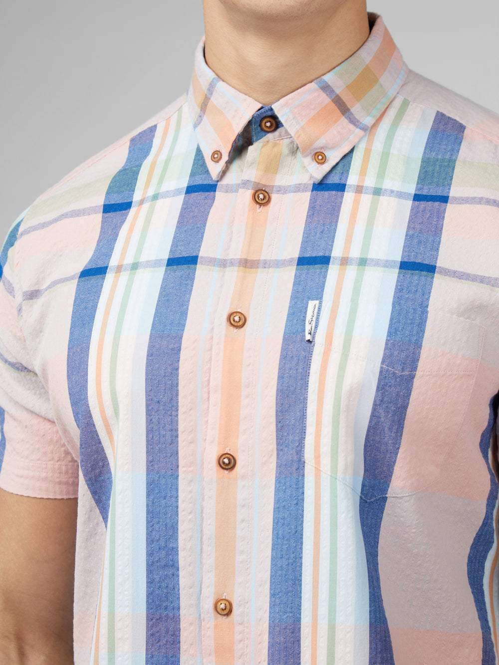 Camisas Ben Sherman Signature Seersucker Check Rosa | IZJH76230