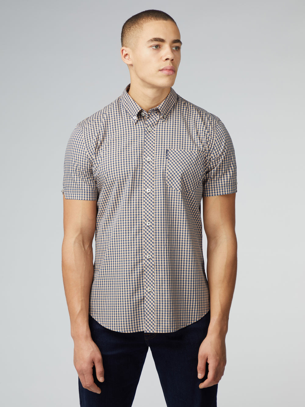 Camisas Ben Sherman Signature Short Sleeve Gingham Cobre Laranja | FUJH39281