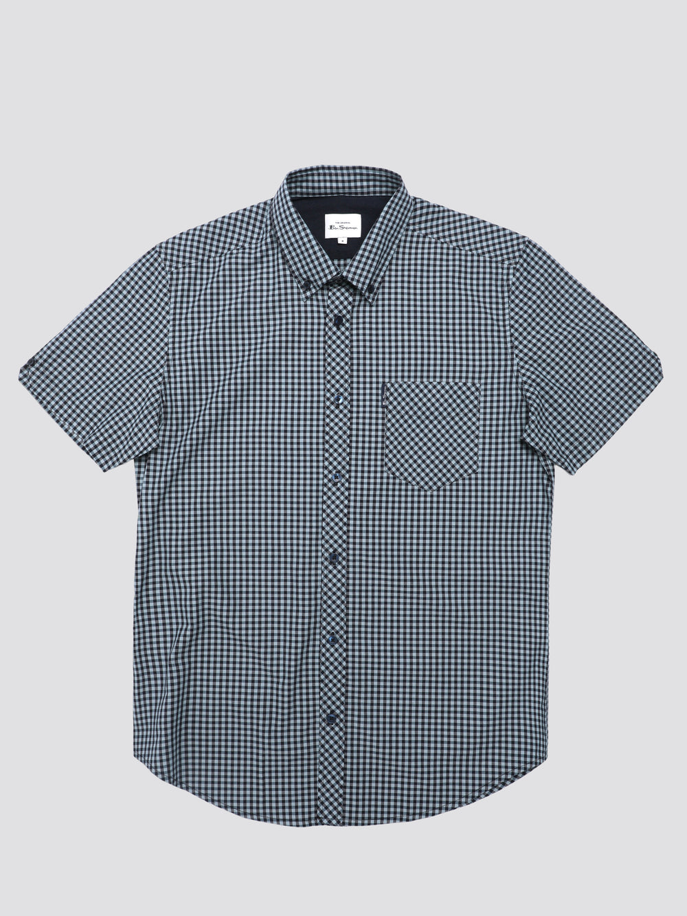 Camisas Ben Sherman Signature Short Sleeve Gingham Azuis | IPDY86273