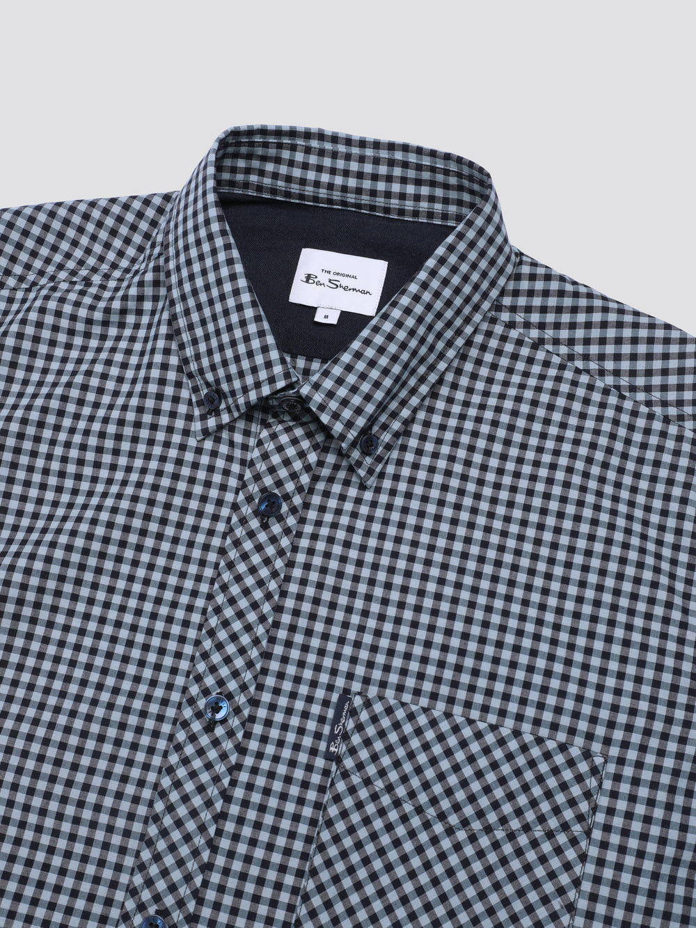 Camisas Ben Sherman Signature Short Sleeve Gingham Azuis | IPDY86273