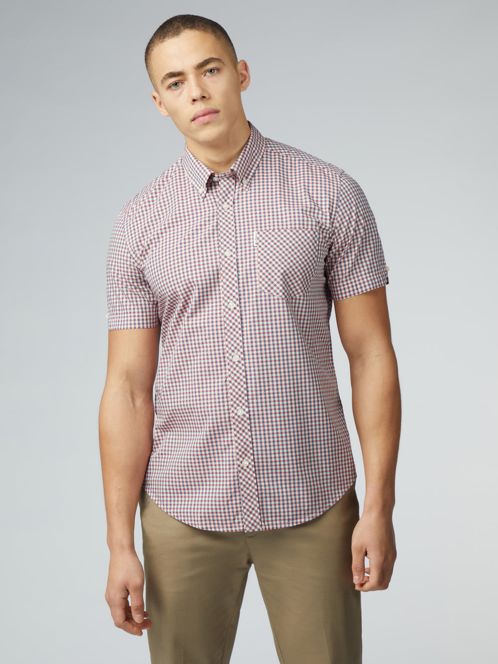 Camisas Ben Sherman Signature Short Sleeve Gingham Vermelhas Branco | GISP90456