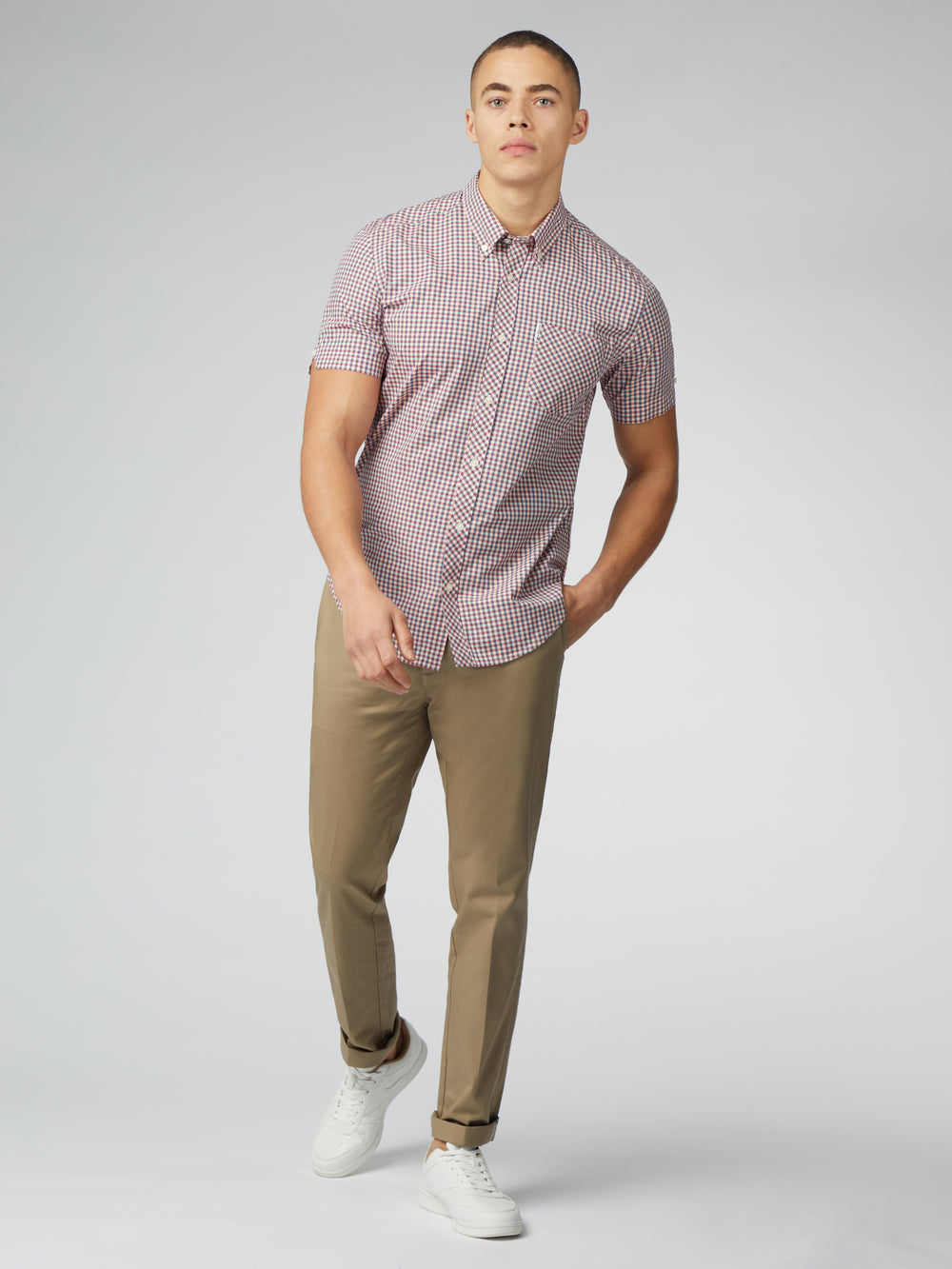 Camisas Ben Sherman Signature Short Sleeve Gingham Vermelhas Branco | GISP90456