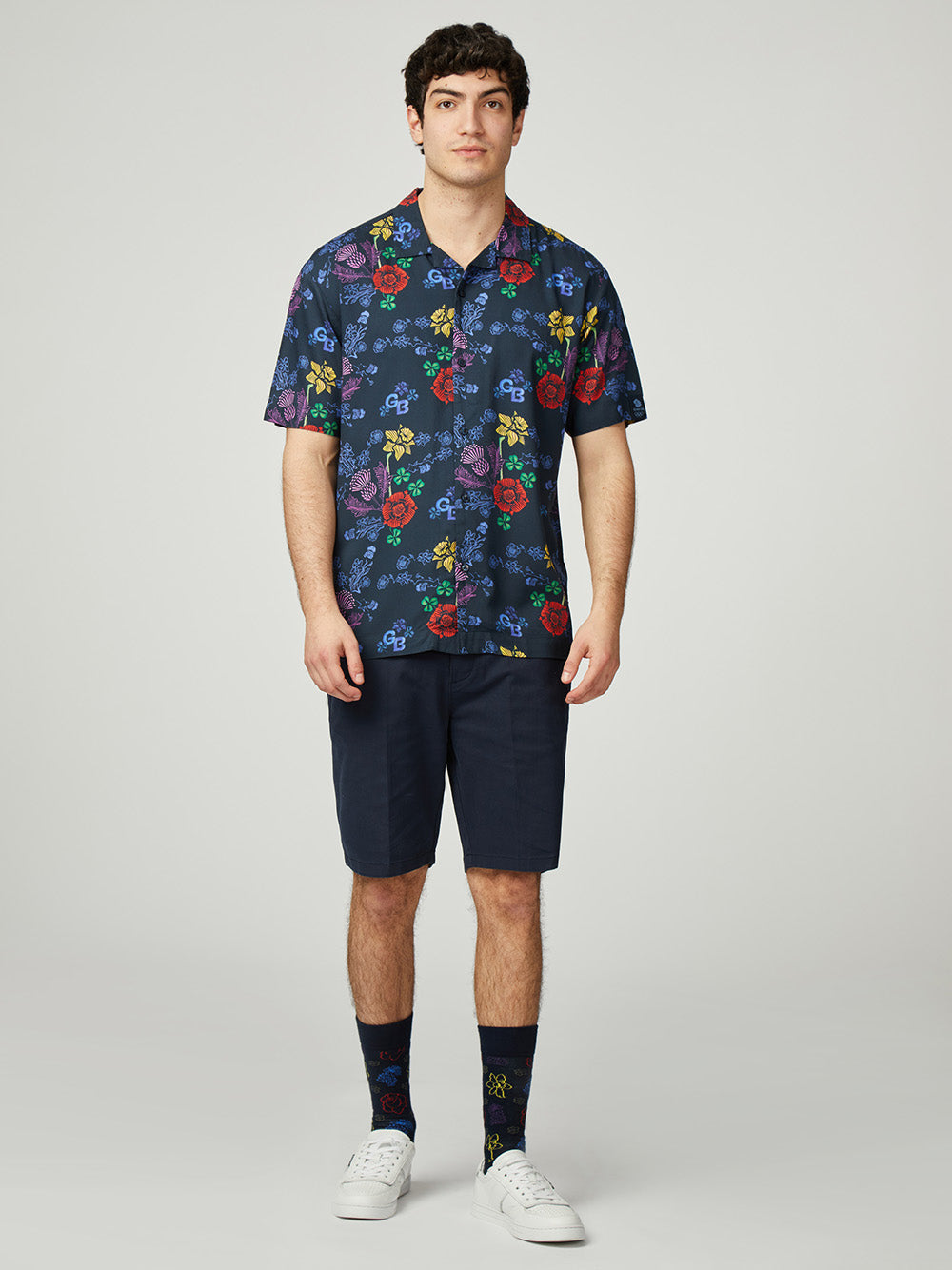 Camisas Ben Sherman Team GB Floral Azul Marinho | XIJQ73580